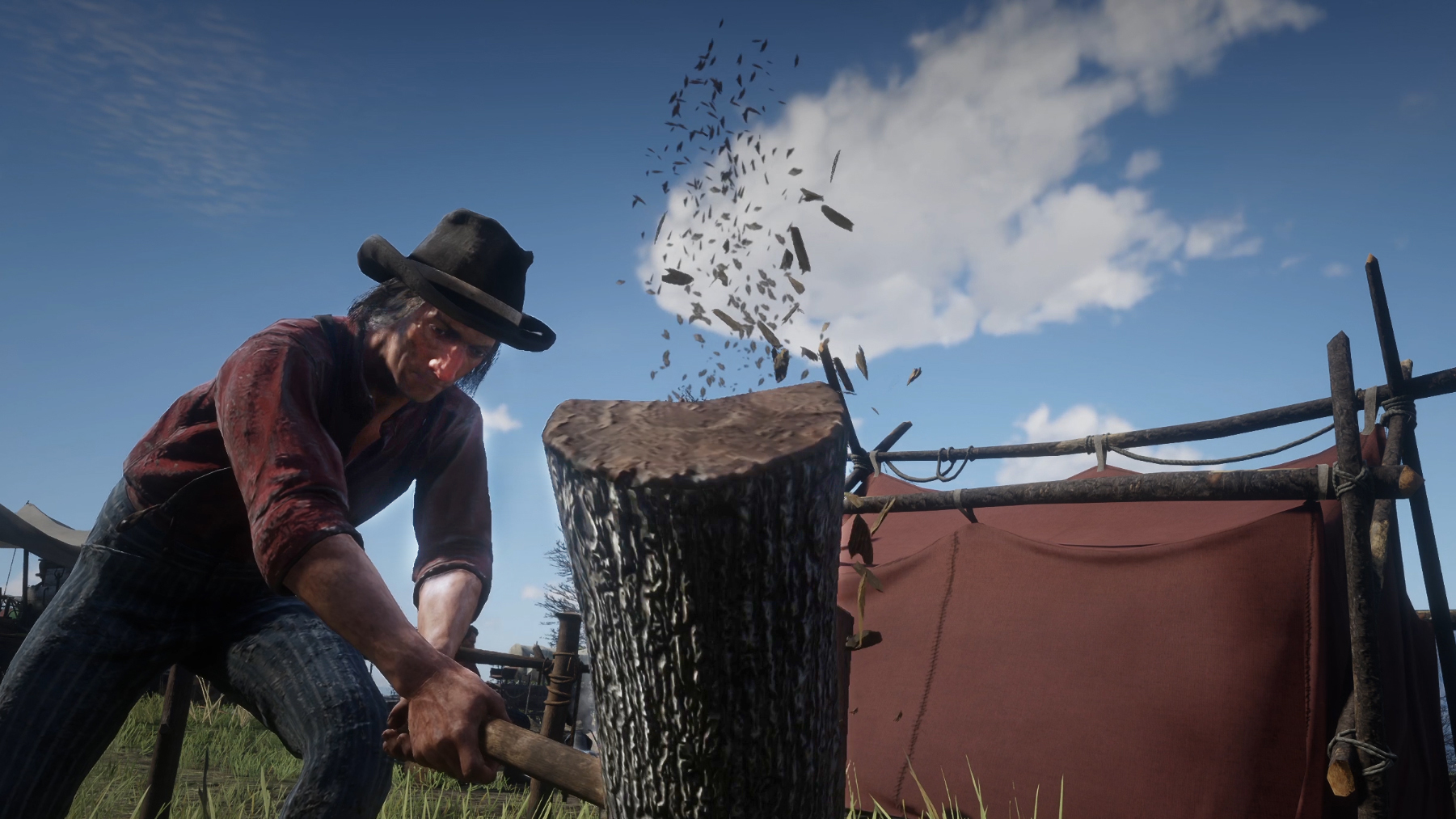Man Hammering in RDR2